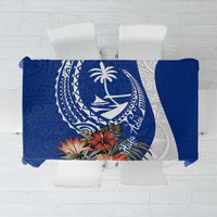 Blue Guam Hafa Adai Tablecloth Tropical Flowers with Polynesian Pattern LT9 Blue - Polynesian Pride