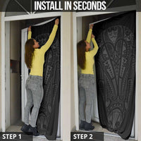 Queensland Maori Rugby Nga Hau e Wha Door Cover Black Motif - Polynesian Pride