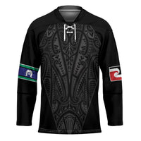 Queensland Maori Rugby Nga Hau e Wha Hockey Jersey Black Motif LT9 Unisex Black - Polynesian Pride