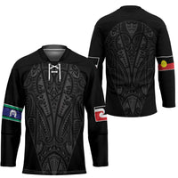 Queensland Maori Rugby Nga Hau e Wha Hockey Jersey Black Motif LT9 - Polynesian Pride