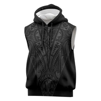 Queensland Maori Rugby Nga Hau e Wha Sleeveless Zip Hoodie Black Motif LT9 Black - Polynesian Pride
