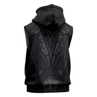 Queensland Maori Rugby Nga Hau e Wha Sleeveless Zip Hoodie Black Motif LT9 - Polynesian Pride