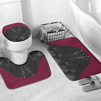 Queensland Maori Rugby Nga Hau e Wha Bathroom Set Maroon Motif - Polynesian Pride