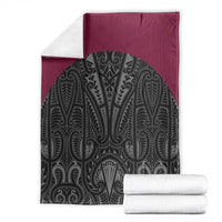 Queensland Maori Rugby Nga Hau e Wha Blanket Maroon Motif