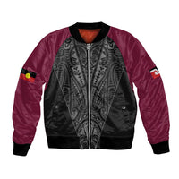 Queensland Maori Rugby Nga Hau e Wha Bomber Jacket Maroon Motif