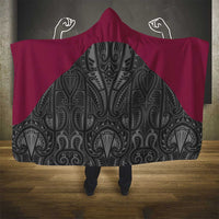 Queensland Maori Rugby Nga Hau e Wha Hooded Blanket Maroon Motif