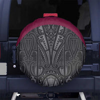 Queensland Maori Rugby Nga Hau e Wha Spare Tire Cover Maroon Motif