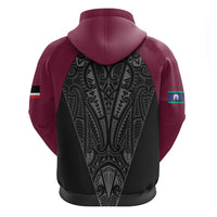 Queensland Maori Rugby Nga Hau e Wha Zip Hoodie Maroon Motif