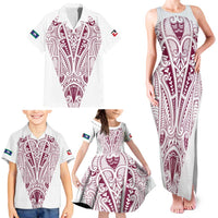 Queensland Maori Rugby Nga Hau e Wha Family Matching Tank Maxi Dress and Hawaiian Shirt White Motif