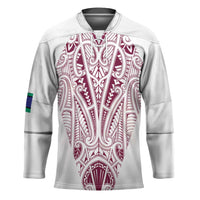 Queensland Maori Rugby Nga Hau e Wha Hockey Jersey White Motif LT9 Unisex White - Polynesian Pride