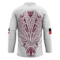 Queensland Maori Rugby Nga Hau e Wha Hockey Jersey White Motif LT9 - Polynesian Pride