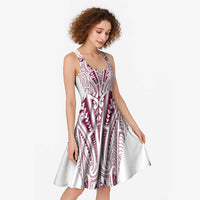 Queensland Maori Rugby Nga Hau e Wha Midi Dress White Motif - Polynesian Pride