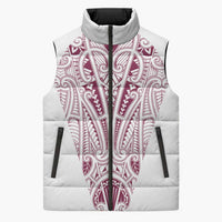 Queensland Maori Rugby Nga Hau e Wha Sleeveless Puffer Jacket White Motif - Polynesian Pride