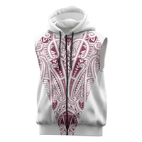 Queensland Maori Rugby Nga Hau e Wha Sleeveless Zip Hoodie White Motif LT9 White - Polynesian Pride