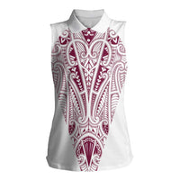 Queensland Maori Rugby Nga Hau e Wha Women Sleeveless Polo Shirt White Motif