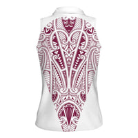 Queensland Maori Rugby Nga Hau e Wha Women Sleeveless Polo Shirt White Motif