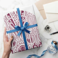 Queensland Maori Rugby Nga Hau e Wha Wrapping Paper White Motif - Polynesian Pride