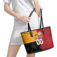 Custom British Lions-AUNZ Leather Tote Bag Australia-New Zealand Indigenous Motif