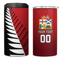 Custom British Lions New Zealand 4 in 1 Can Cooler Tumbler Half Black Fern LT9 One Size: 16 oz Red - Polynesian Pride