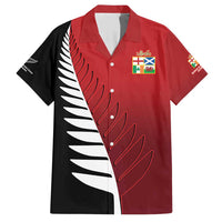 Custom British Lions New Zealand Family Matching Short Sleeve Bodycon Dress and Hawaiian Shirt Half Black Fern