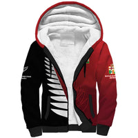 Custom British Lions New Zealand Sherpa Hoodie Half Black Fern LT9 Unisex Red - Polynesian Pride
