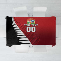 Custom British Lions New Zealand Tablecloth Half Black Fern LT9 Red - Polynesian Pride