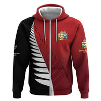 Custom British Lions New Zealand Zip Hoodie Half Black Fern