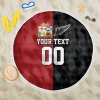 Custom British Lions New Zealand Beach Blanket Sporty Style LT9 One Size 150cm Black - Polynesian Pride