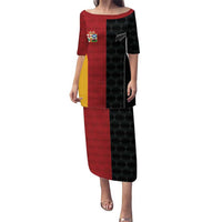 Custom British Lions New Zealand Puletasi Sporty Style LT9 Long Dress Black - Polynesian Pride
