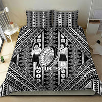 Fiji Custom Rugby National Heritage Bedding Set Black Traditional Masi Inspired