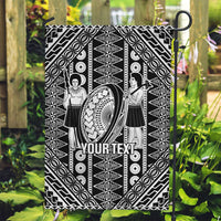 Fiji Custom Rugby National Heritage Garden Flag Black Traditional Masi Inspired