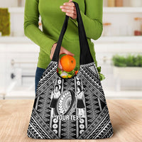 Fiji Custom Rugby National Heritage Grocery Bag Black Traditional Masi Inspired