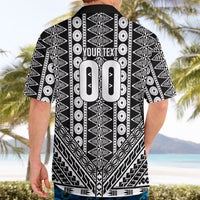 Fiji Custom Rugby National Heritage Hawaiian Shirt Black Traditional Masi Inspired