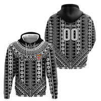 Fiji Custom Rugby National Heritage Hoodie Black Traditional Masi Inspired