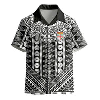 Fiji Custom Rugby National Heritage Kid Hawaiian Shirt Black Traditional Masi Inspired