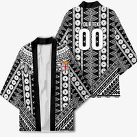 Fiji Custom Rugby National Heritage Kimono Black Traditional Masi Inspired