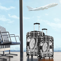 Fiji Custom Rugby National Heritage Luggage Cover Black Traditional Masi Inspired