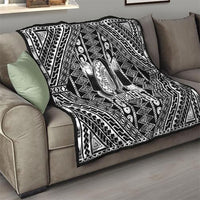 Fiji Custom Rugby National Heritage Quilt Black Traditional Masi Inspired