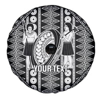 Fiji Custom Rugby National Heritage Spare Tire Cover Black Traditional Masi Inspired