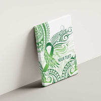 Its Okay Green Ribbon Personalised Canvas Wall Art Polynesian Depression Awareness LT9 - Polynesian Pride