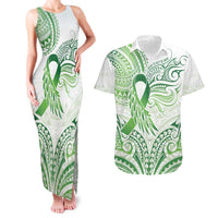 Its Okay Green Ribbon Personalised Couples Matching Tank Maxi Dress and Hawaiian Shirt Polynesian Depression Awareness LT9 Green - Polynesian Pride