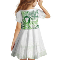 Its Okay Green Ribbon Personalised Family Matching Off The Shoulder Long Sleeve Dress and Hawaiian Shirt Polynesian Depression Awareness LT9 - Polynesian Pride