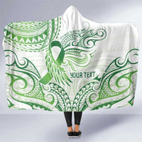 Its Okay Green Ribbon Personalised Hooded Blanket Polynesian Depression Awareness LT9 One Size Green - Polynesian Pride