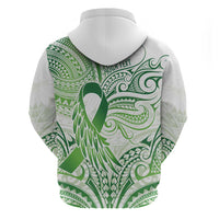 Its Okay Green Ribbon Personalised Hoodie Polynesian Depression Awareness LT9 - Polynesian Pride