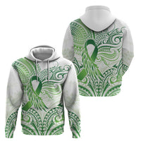 Its Okay Green Ribbon Personalised Hoodie Polynesian Depression Awareness LT9 - Polynesian Pride