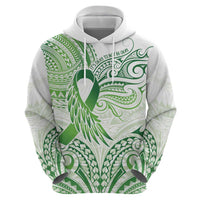 Its Okay Green Ribbon Personalised Hoodie Polynesian Depression Awareness LT9 - Polynesian Pride