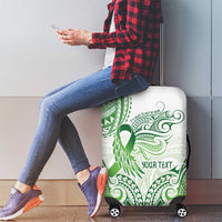 Its Okay Green Ribbon Personalised Luggage Cover Polynesian Depression Awareness LT9 - Polynesian Pride