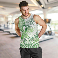 Its Okay Green Ribbon Personalised Men Tank Top Polynesian Depression Awareness LT9 Green - Polynesian Pride