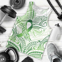Its Okay Green Ribbon Personalised Men Tank Top Polynesian Depression Awareness LT9 - Polynesian Pride