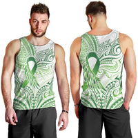 Its Okay Green Ribbon Personalised Men Tank Top Polynesian Depression Awareness LT9 - Polynesian Pride